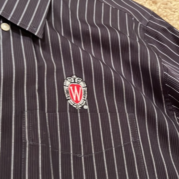 Wisconsin Badgers/UW Madison Pinstripe Button Up - Picture 2 of 2